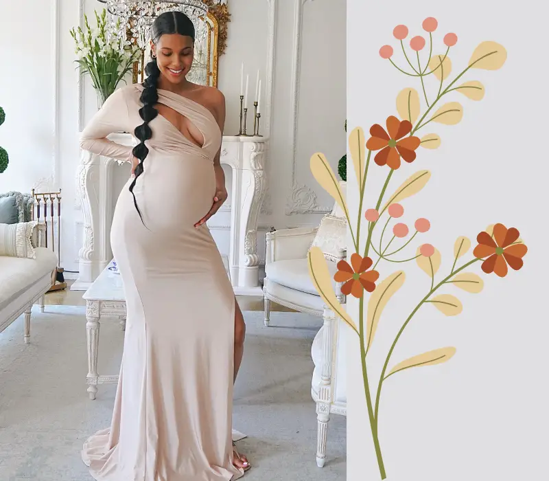 nude maternity gown for plus size mom