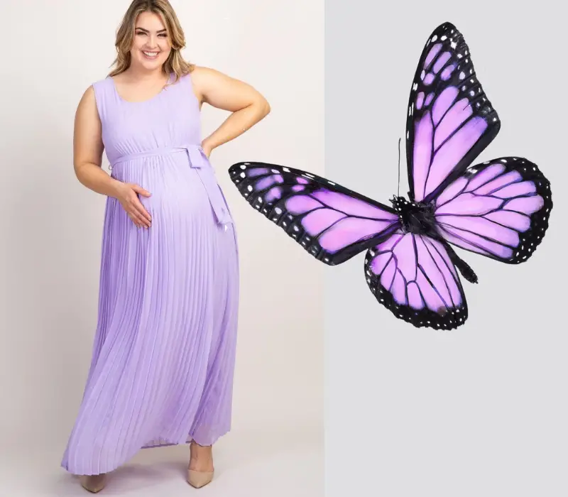 plus size lavender maternity dress