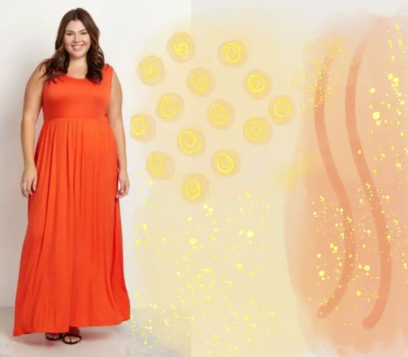 plus size orange maternity dress