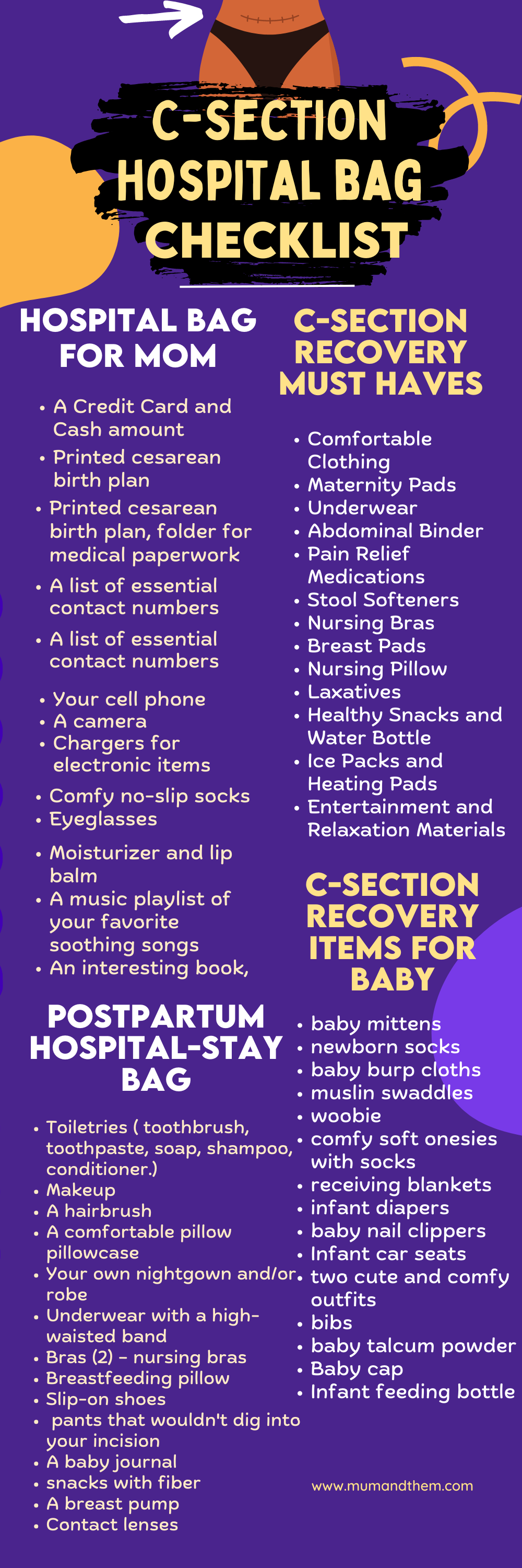 C-Section Hospital Bag Checklist