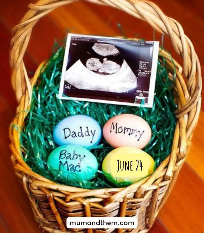 easter pregnancy announcement