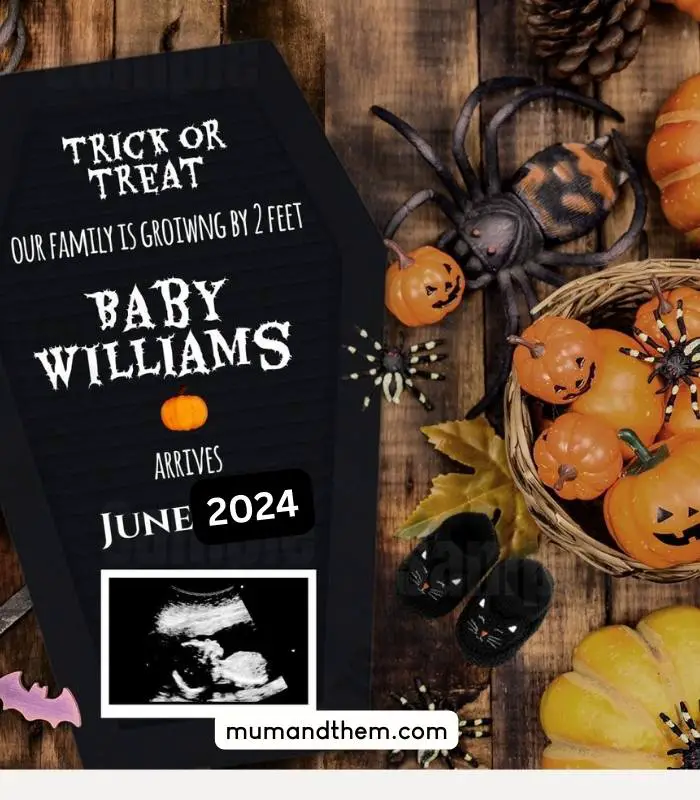 halloween pregnancy announcement