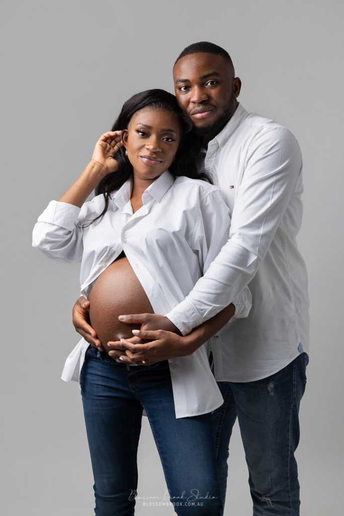 black and white couple maternity