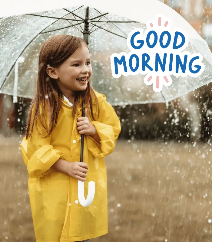 good morning on a rainy day 
