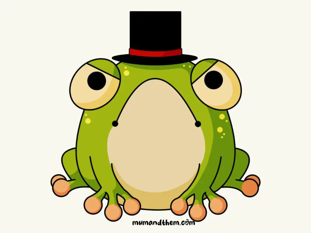 Frog Cute Drawing Wearing A Hat