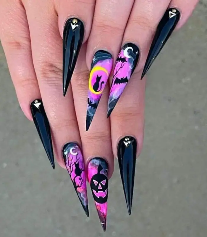 halloween acrylic nails