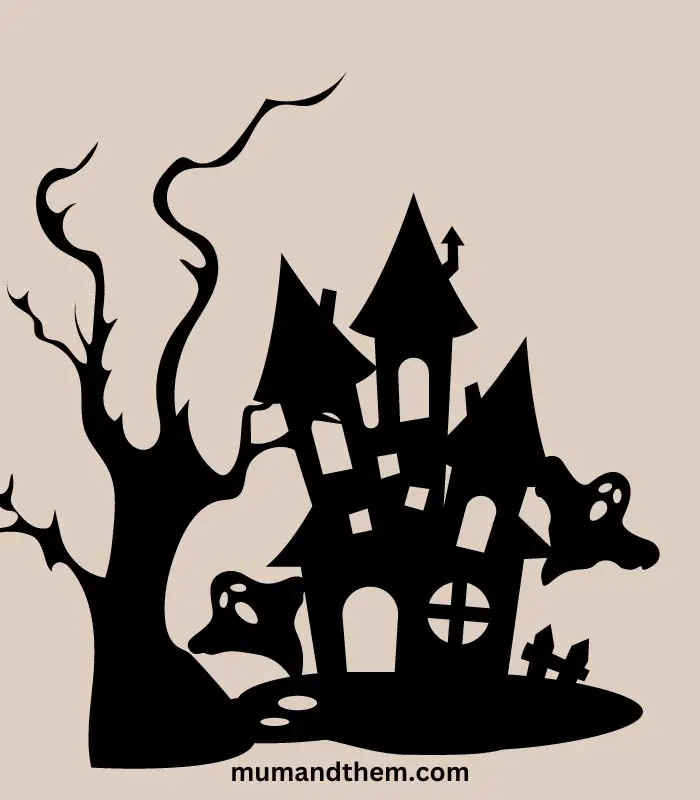 how to draw halloween haunted house