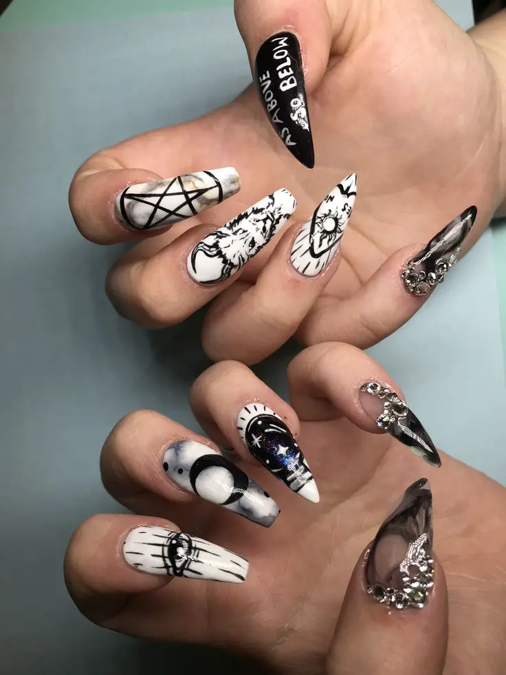 coffin halloween nails