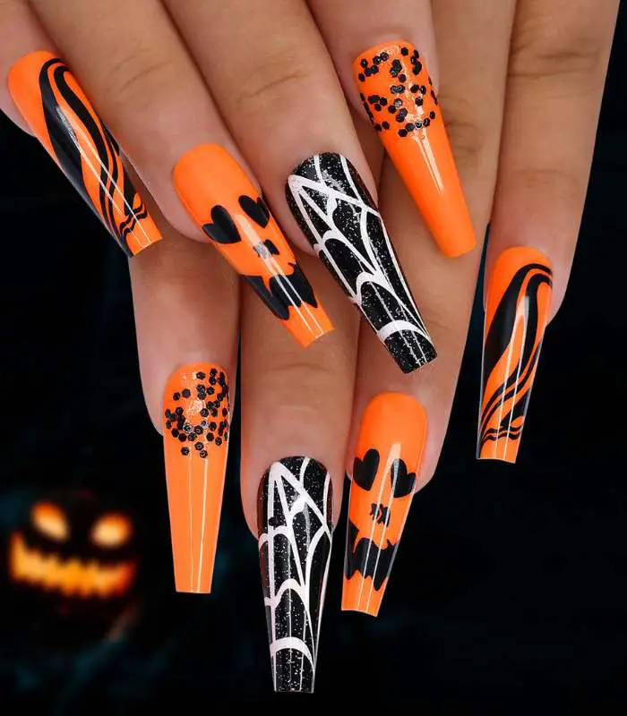 Popular halloween nails coffin