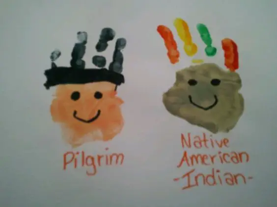 Handprint Pilgrims and Native Americans: