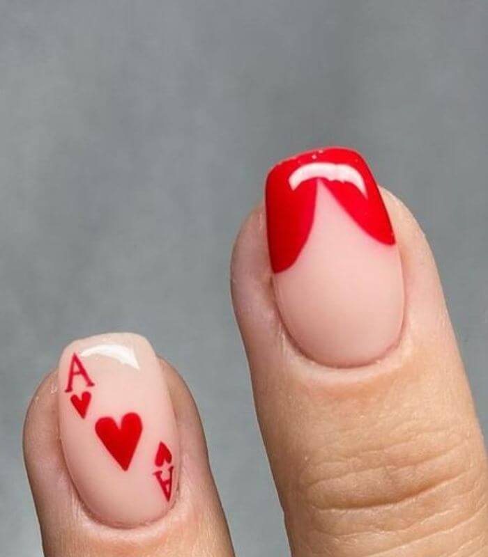 queen tip valentines nails